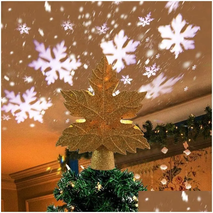 Christmas Decorations Led Decoration Tree Topper Projector Xmas Starry Lights Ornaments Fairy Sky Star Snowflake Laser Projection La Dhvur