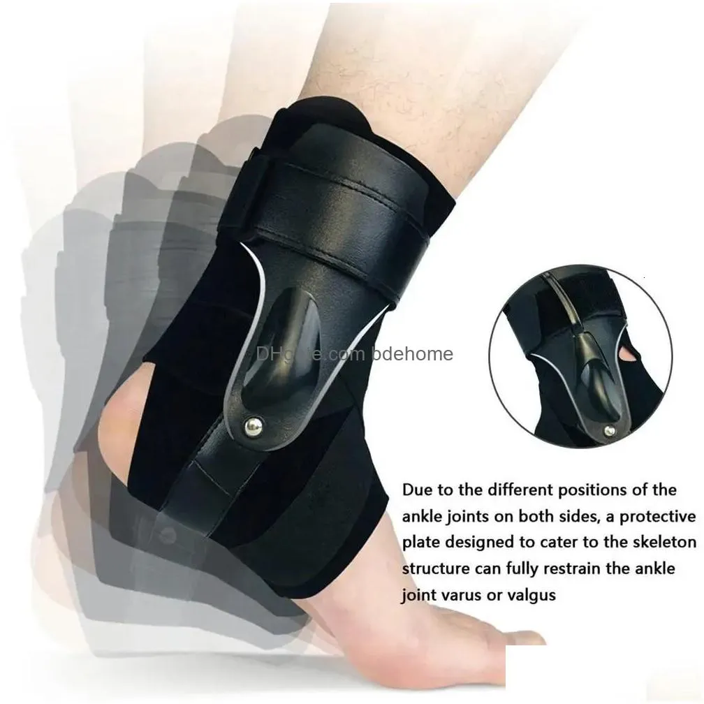 Ankle Support 1Pcs Ankle Support Brace With Side Stabilizers And Adjustable Fixing Belt Sprain Protection For Injury Reery Arthritis 2 Dhcda