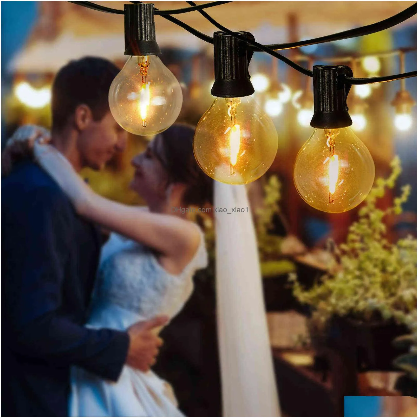 g40 outdoor string lights globe patio lights led string light connectable hanging lights for backyard porch balcony party decor 21275b