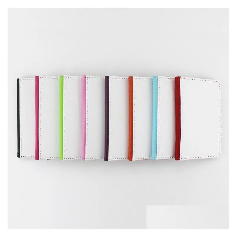 8colors sublimation blank passport card holders cover heat transfer printing pu leather passport case 7.7x5.6 inch min