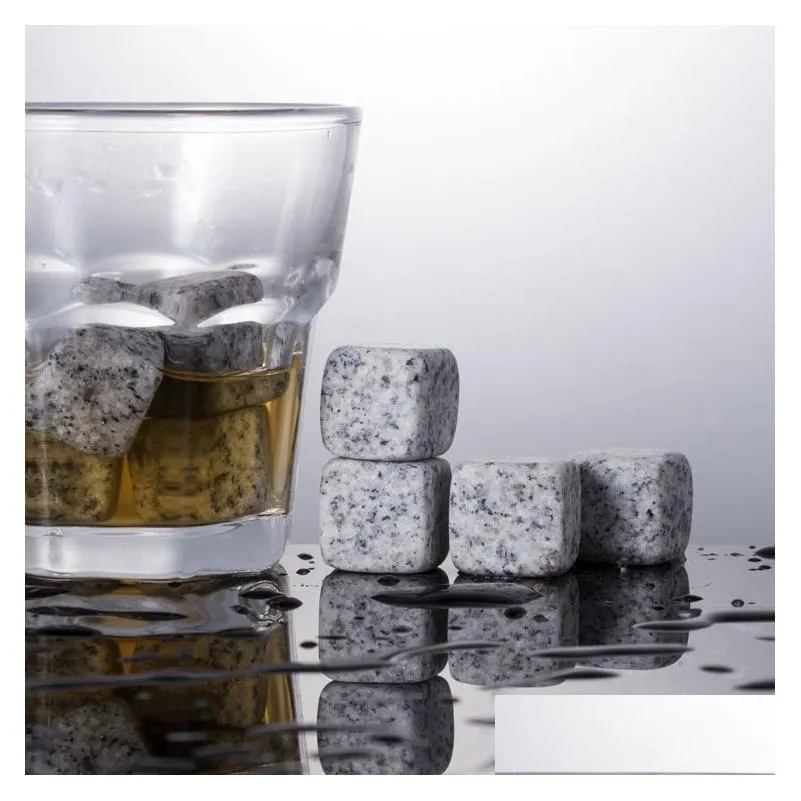 9 pcs whiskey stones ice cubes coolers reusable rocks beverage chilling for scotch and bourbon drinking gifts set sea freight