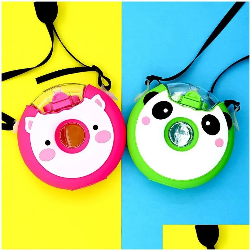 donut kettle cute pink pig and green panda water bottles with straws and tapes childrens carrying portable tumblers dhs