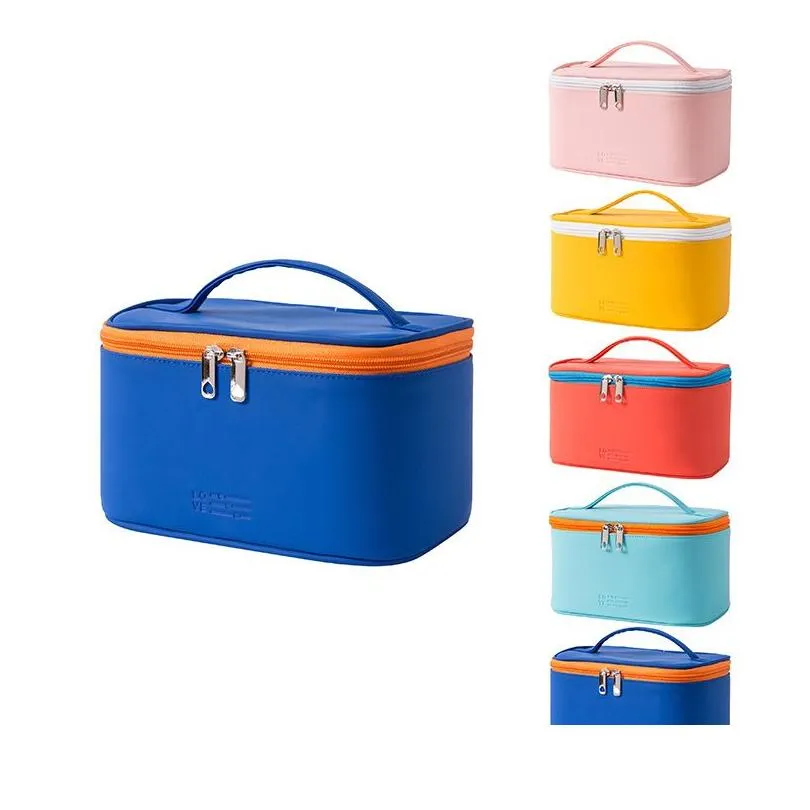 wholesale waterproof material 5 colors storage bags high capacity ladies portable cosmetic bag wash bag foldable and multi-storage