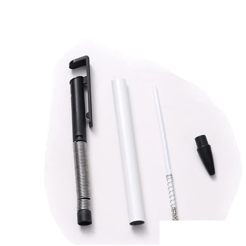 wholesale 2 in 1 sublimation pens with shrink wraps cartridge diy blanks phone holders thermal heat transfer white ballpoint gel pen wholesale unique gifts for