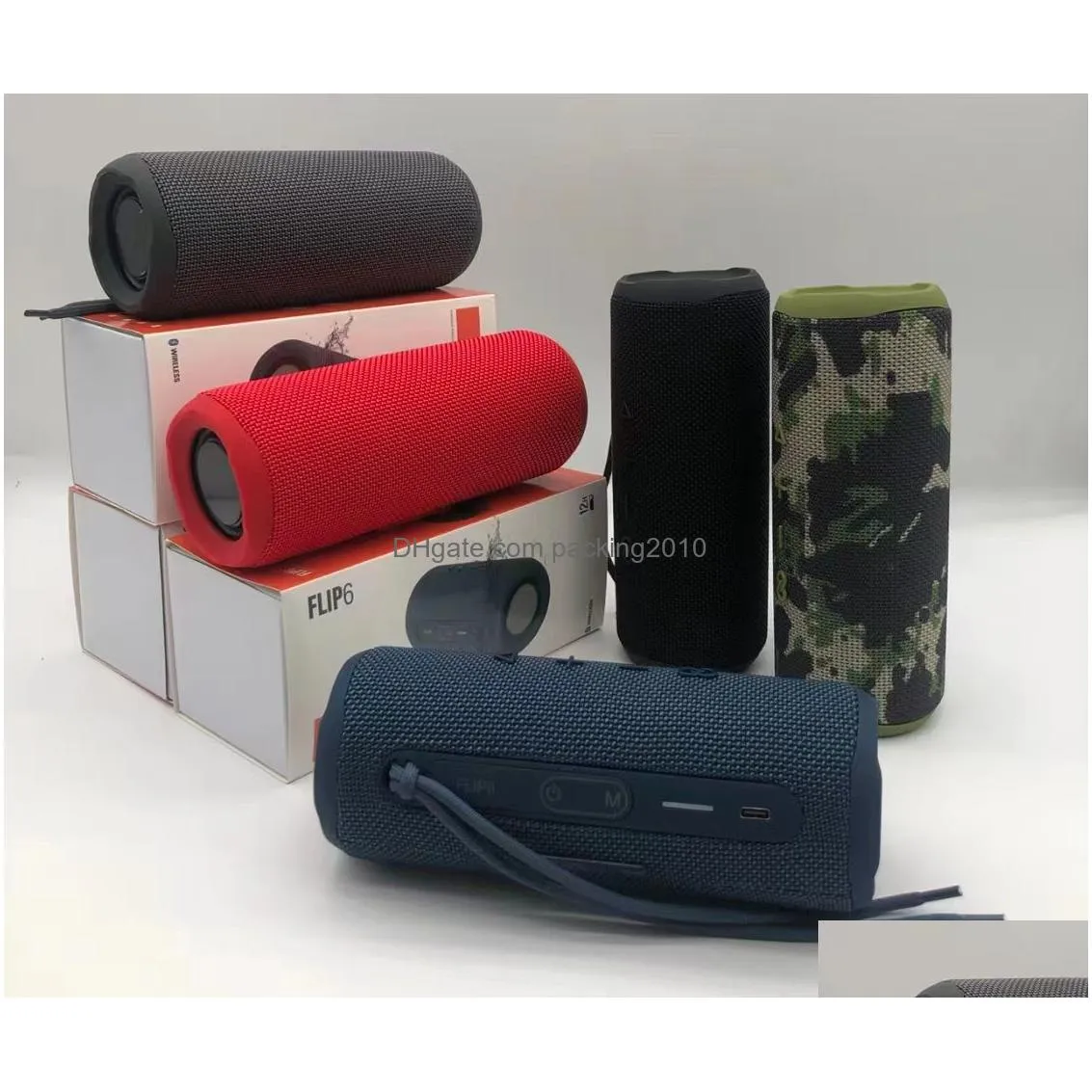 Portable Speakers Speaker 6 Outdoor Sports Waterproof Portable Subwoofer Bass Wireless Bt 5.0 With Tf Usb Fm Local Warehouse Drop Del Dh9Ry