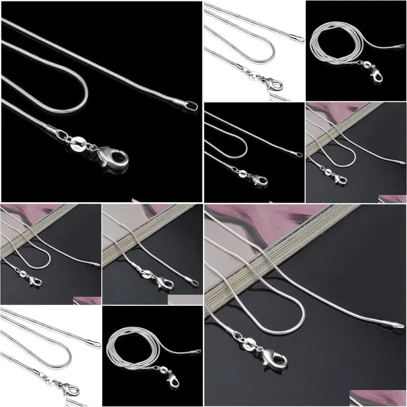 2mm 925 sterling silver smooth snake chains 16 18 20 22 24 inches choker necklace for women men s fashion jewelry in bulk