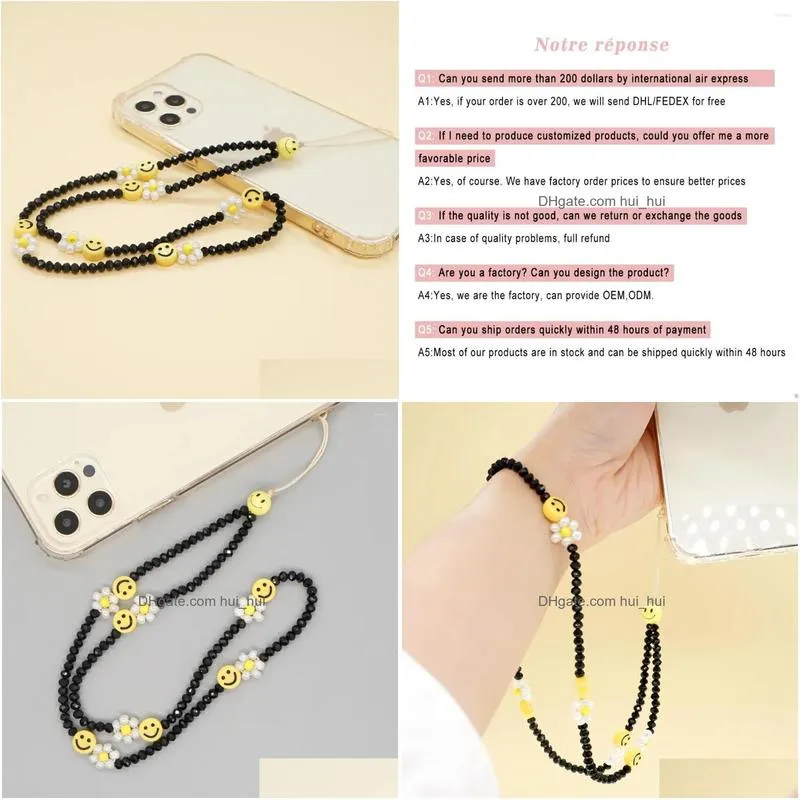link bracelets go2boho telephone jewelry cell phone chain crystal beaded strap mobile chains anti-lost lanyard transparent beads