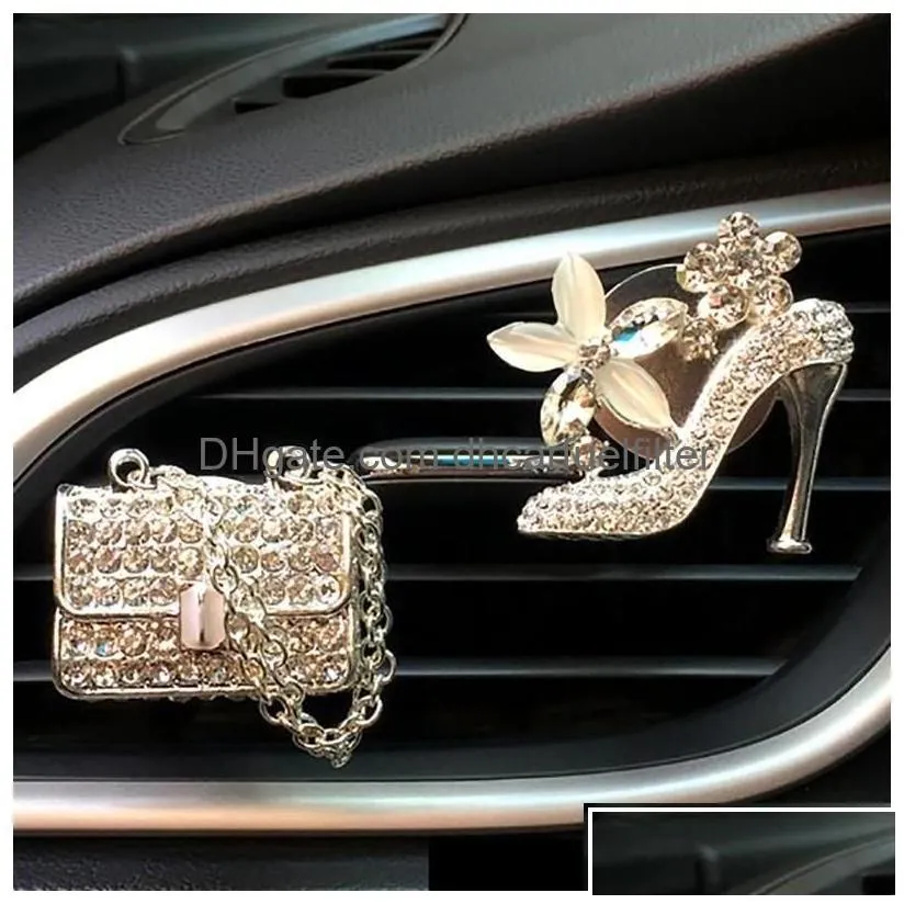 interior decorations bling car accessories girls purse high heel air freshener outlet per clip scent diffuser elegant drop delivery au