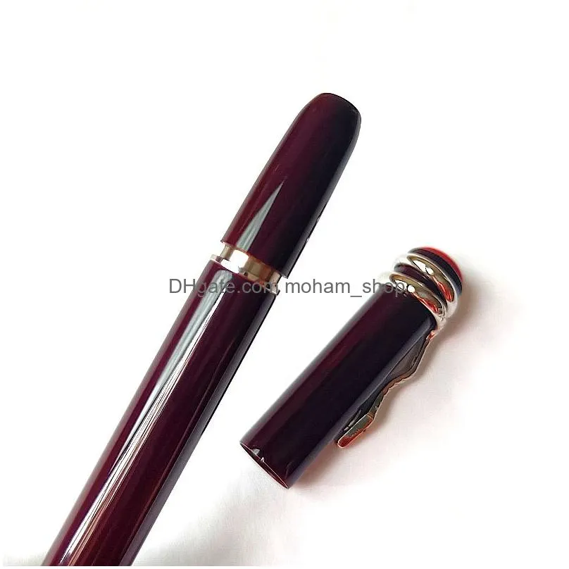 Ballpoint Pens Wholesale 1912 Special Edition Snake Clip Pen Rollerball Inheritance Series Black Red Brown Stationery Office School Dhuln