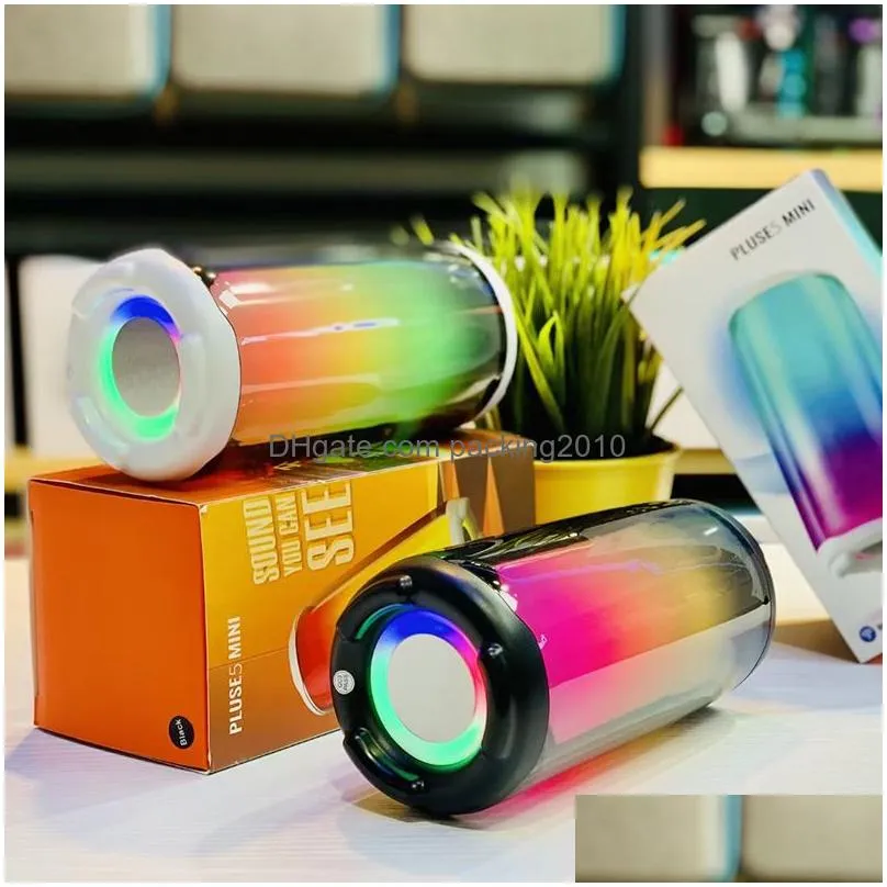 Portable Speakers Pse5 Waterproof Subwoofer Fl Sn Colorf Bass Music O System Drop Delivery Dh5U7