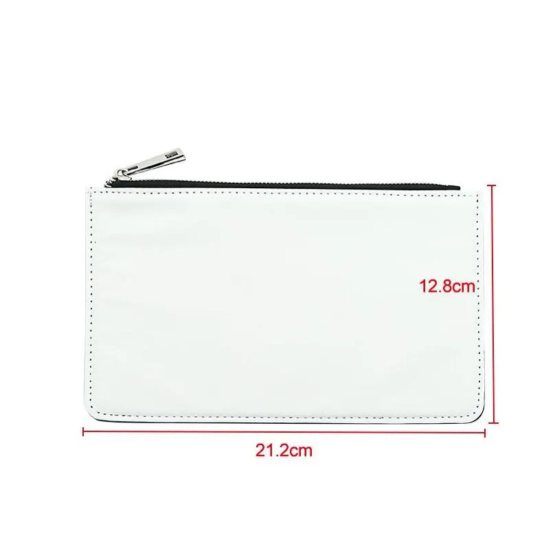 sublimation diy cosmetic bags pencil case blanks white pu leather zipper travel makeup storage bag heat transfer custom pencil box multiple functions