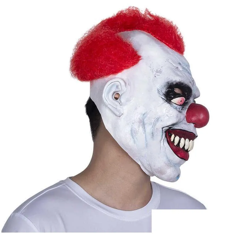 clown mask halloween horror party costume props spooky smiling clown cosplay heaear terror party escape drup x0803