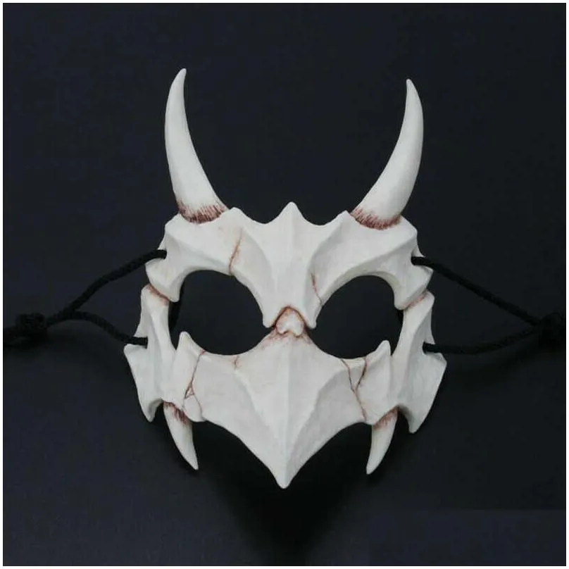 japanese dragon god mask eco-friendly cosplay props unisex halloween animal tiger natural resin masks for men women adult x0803