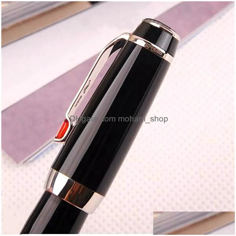 Ballpoint Pens Wholesale Promotion - Luxury Bohemies Black Resin Rollerball Pen Classic 4810 Nib Writing Fountain Stationery School Dhhqg