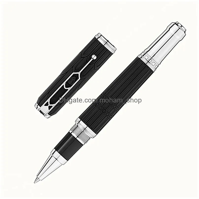 Ballpoint Pens Wholesale Limited Edition Writers Victor Hugo Signature Rollerball Pen With Statue Clip Office Writing Stationery Dro Dhytn