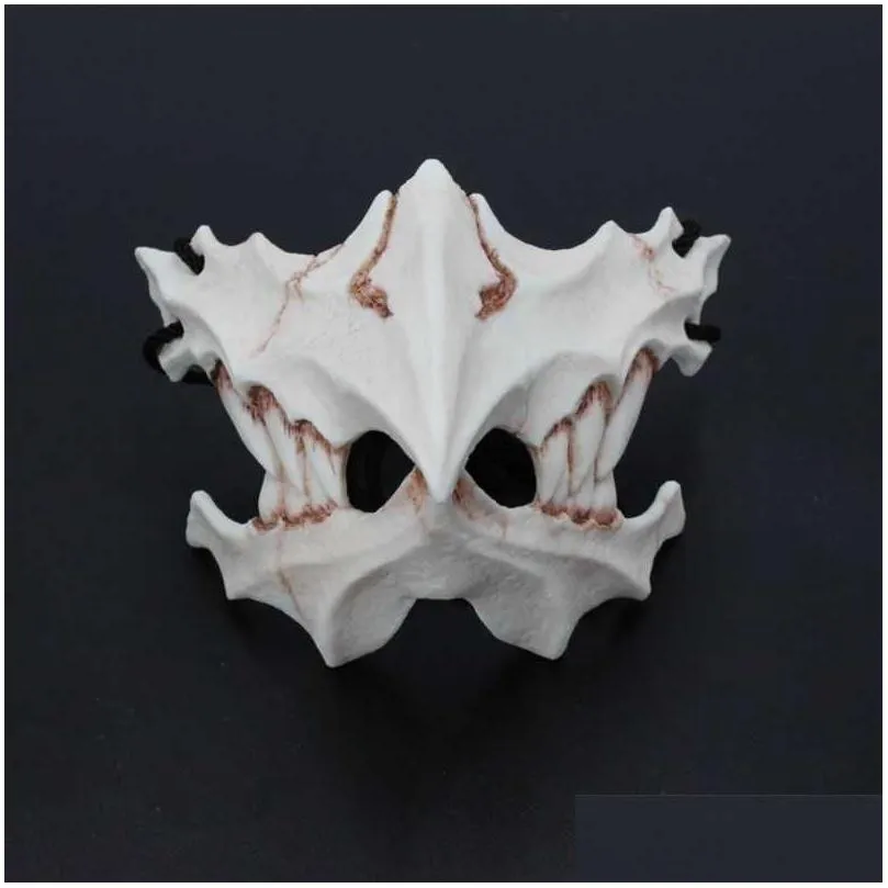 the japanese dragon god mask half face eco-friendly resin skull mask for party cosplay animal mask x0803