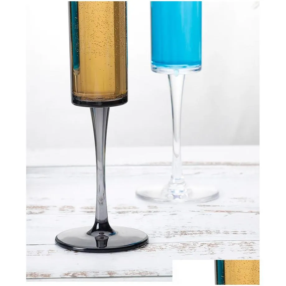 165ml acrylic champagne wine glasses 2 colors pc cups anti-drop and high temperature resistance plastic cups dhs