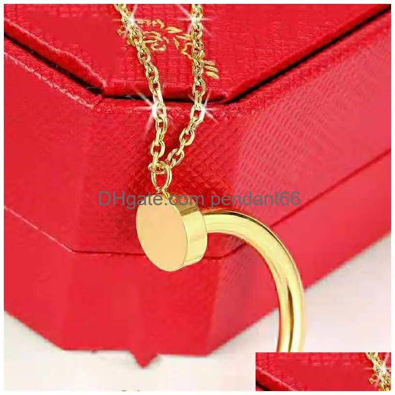 2021 style necklace beautiful jewelry stainless steel chain pendant necklaces for men and women christmas gifts with red dust bag