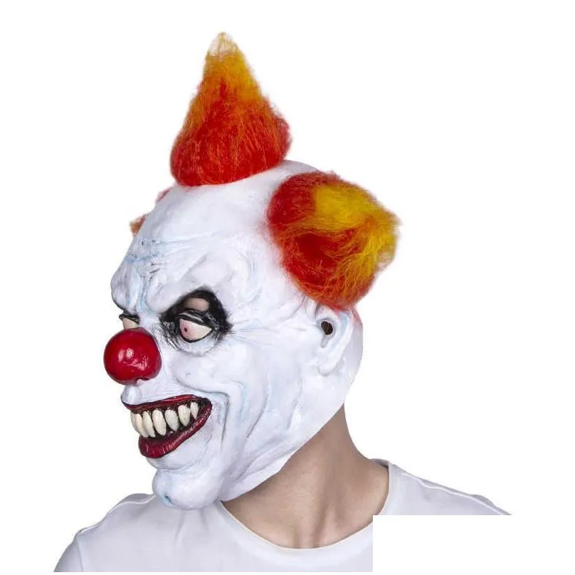clown mask halloween horror party costume props spooky smiling clown cosplay heaear terror party escape drup x0803