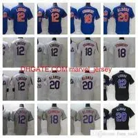 2022-23 New Baseball Jersey Stitched 20 Pete Alonso 12 Francisco Lindor 18 Darryl Strawberry Jerseys Men Size S--XXXL Home away Gray White