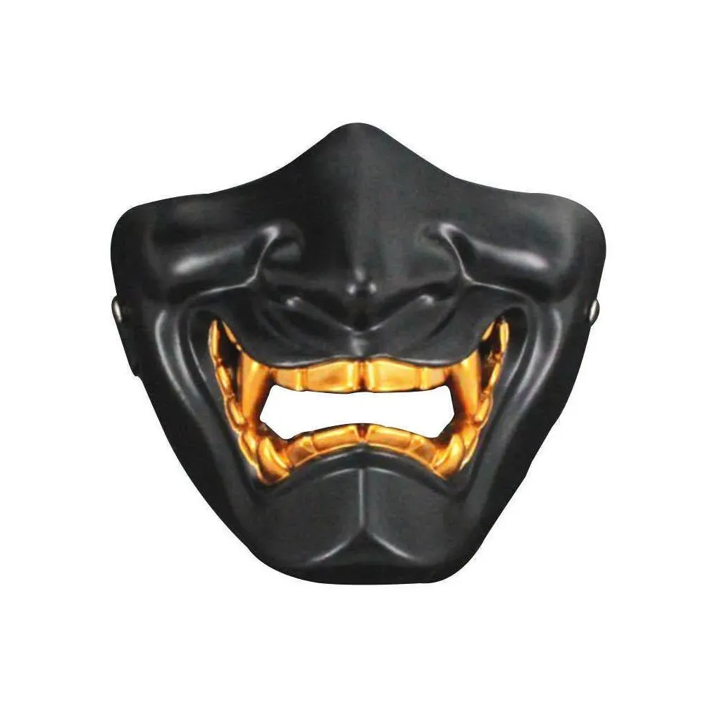 high quality halloween prajna mask half face devil traditional japanese halloween mask demon fancy prajna role playing cosplay x0803