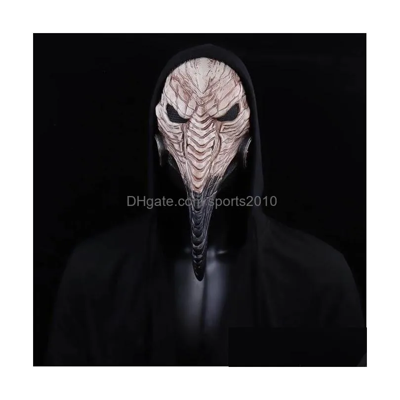 Party Masks Punk Doctor Mask Cosplay Long Nose Bird Beak Latex Helmet Carnival Masquerade Halloween Party Costume Drop Delivery Home G Dh0T6