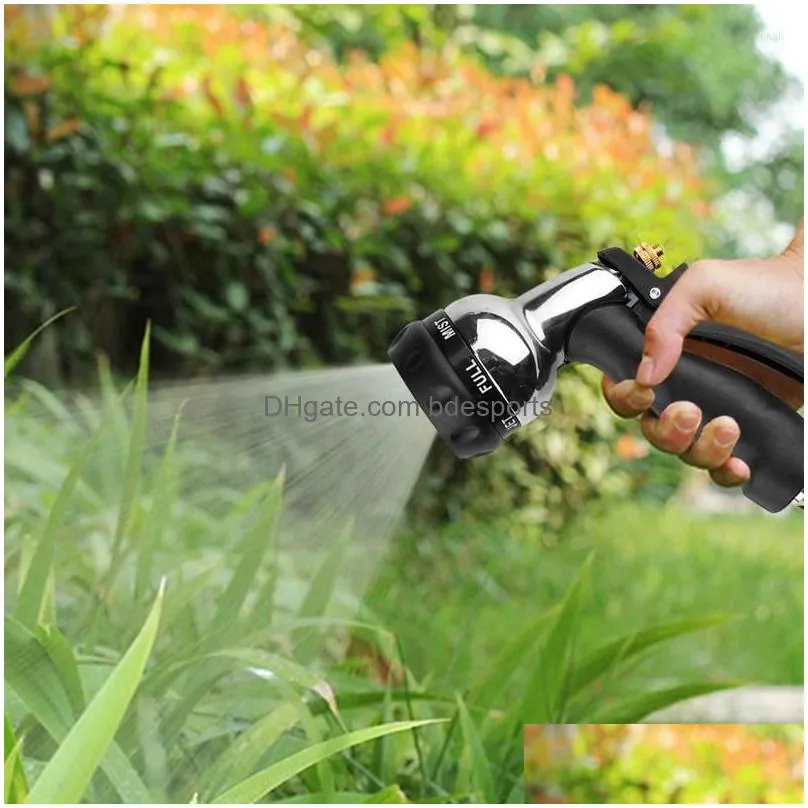 Watering Equipments Garden Hose Nozzles 7 Styles Adjustable Nozzle Lawn Metal Water Sprayer Patterns For And Washing Drop Delivery Dh8Ls
