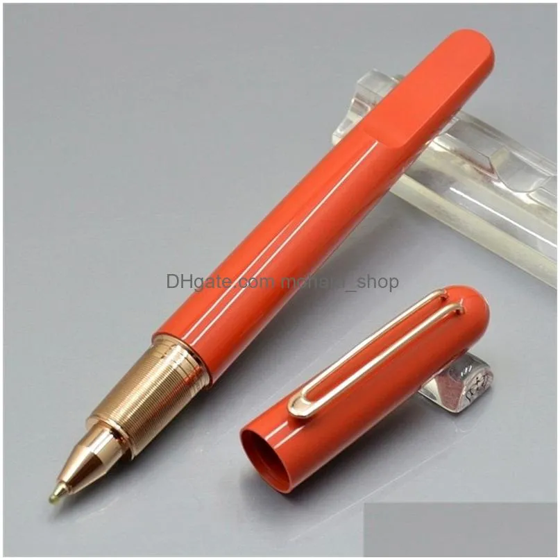 Ballpoint Pens Wholesale Promotion - Luxury Magnetic High Quality M Series Roller Ball Pen Red Black Resin And Plating Carving Offic Dhhnn