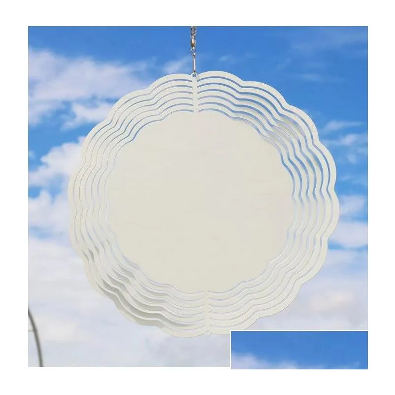  arrival-sublimation double sides 10inch wind spinner blank pendant heat transferwind chimes christmas decoration express