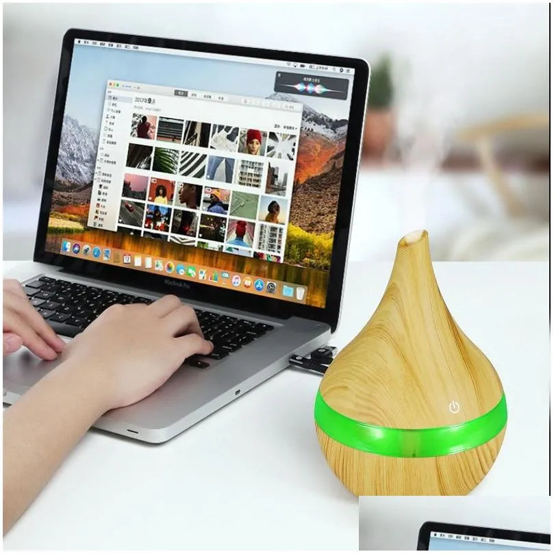 Other Household Sundries Colorf 300Ml Humidifier Aroma Essential Oil Diffuser Trasonic Air Purifier With Color Changing Led Light Us Dhc4O