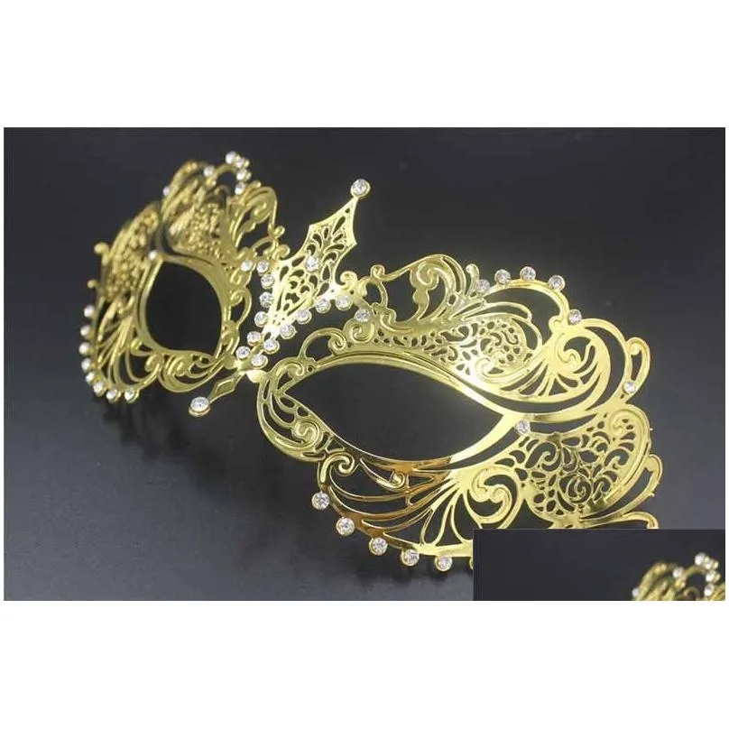 party masks gold metal party mask phantom men women filigree venetian mask set masquerade couple set crystal cosplay prom wedding mask