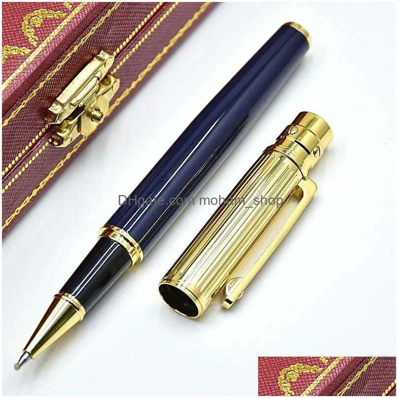 Ballpoint Pens Wholesale Luxury Santos Series Ct Metal Rollerball Pen Sier Black Golden Stationery Office Schoo Supplies Writing Smo Dho4J