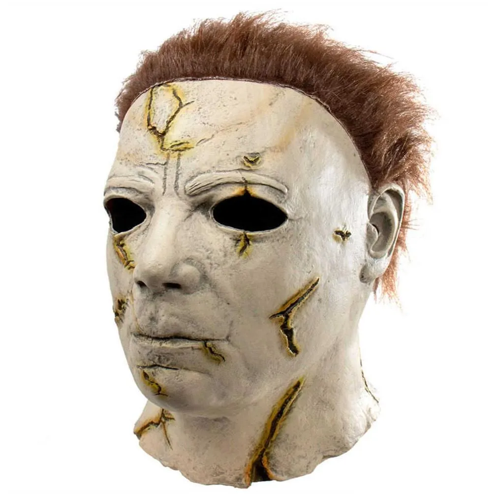 halloween kills michael myers mask cosplay trick or treat studio mike mel white full head halloween party latex mask x0803