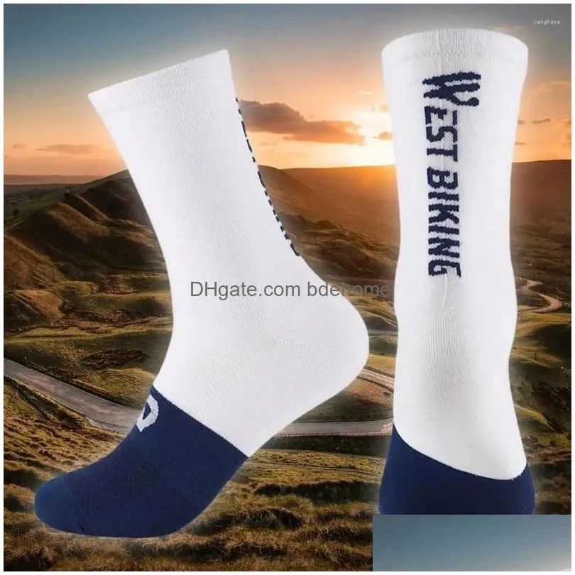 Sports Socks Mountain Biking Non-Falling Cycling Long-Lasting Anti-Skid Uni Breathable Road For Men Drop Delivery Dhve4