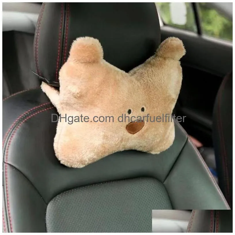 seat cushions car cartoon bear head pillow lumbar female neck creative cute p interior accessories drop delivery ot0yf