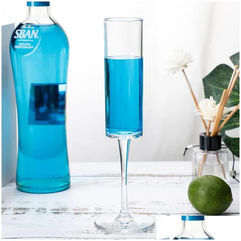 165ml acrylic champagne wine glasses 2 colors pc cups anti-drop and high temperature resistance plastic cups dhs