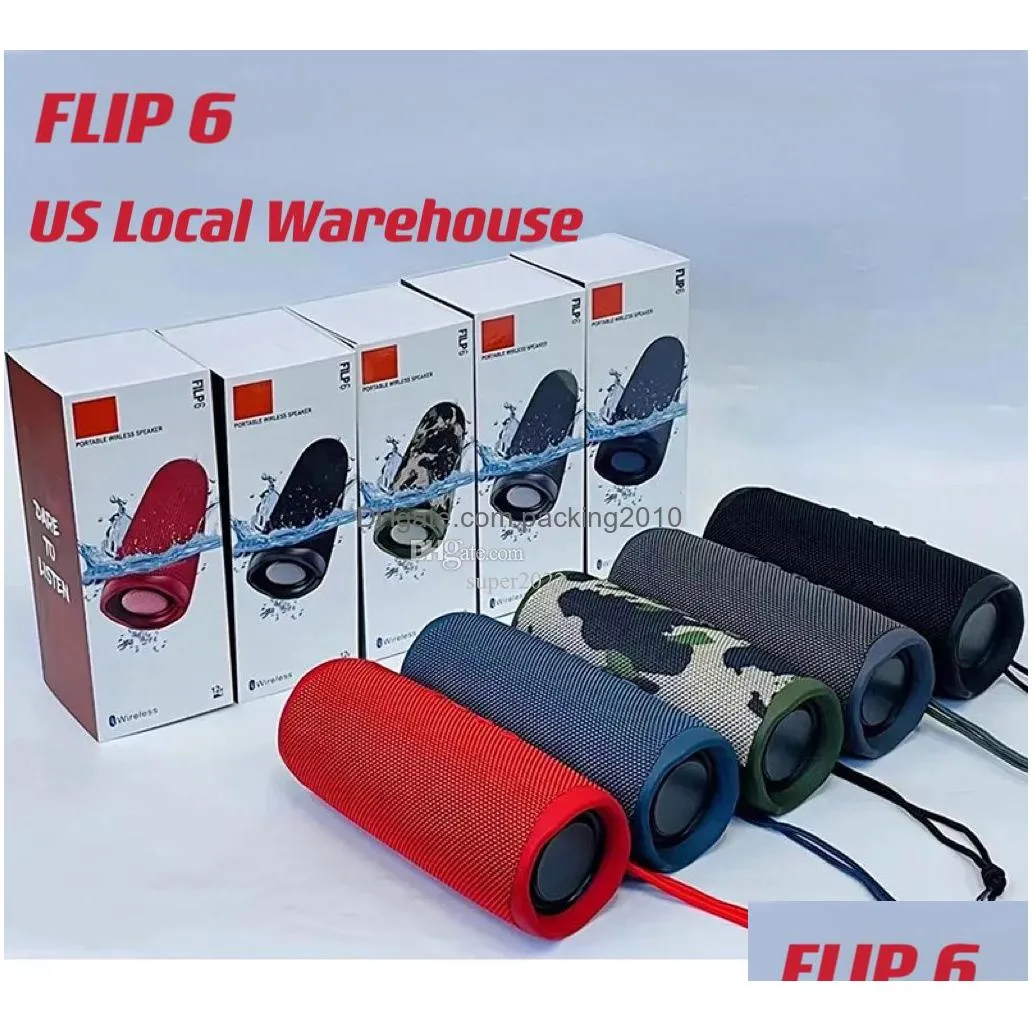 Portable Speakers Speaker 6 Outdoor Sports Waterproof Portable Subwoofer Bass Wireless Bt 5.0 With Tf Usb Fm Local Warehouse Drop Del Dh9Ry
