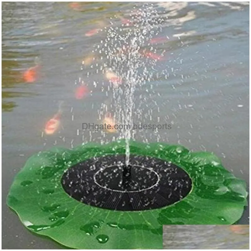 Garden Decorations Solar Fountain Lotus Leaf-Shaped Quick Start-Up Abs Matic Pump Decor Outdoor Water Yard Drop Delivery Dhtj4