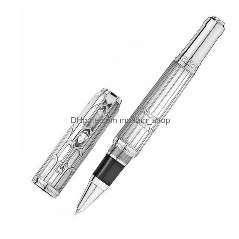 Ballpoint Pens Wholesale Limited Edition Writers Victor Hugo Signature Rollerball Pen With Statue Clip Office Writing Stationery Dro Dhytn