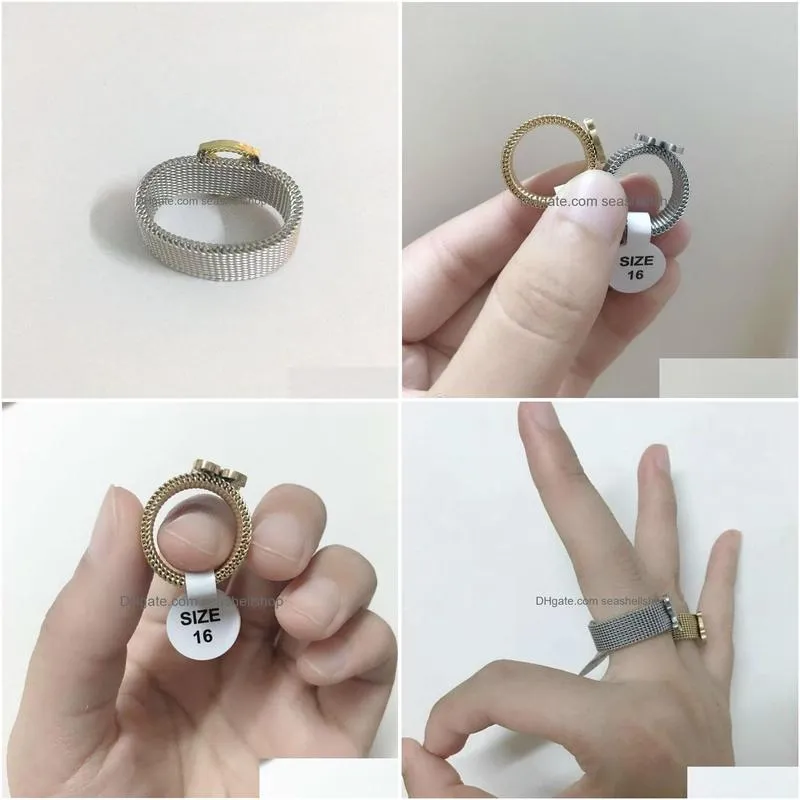 Band Rings Stainless Steel Hollow Mesh Bear Ring For Women And Men Wedding 230410 Drop Delivery Dh2Jb