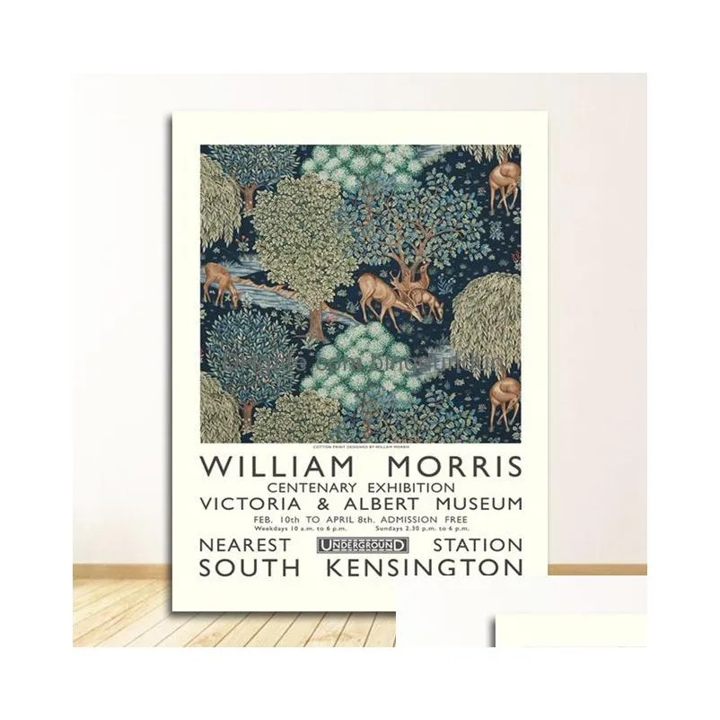 Paintings London Underground Art Nouveau Painting Wall De William Morris Canvas Print The Victoria And Albert Museum Exhibition Poster Dhwfm