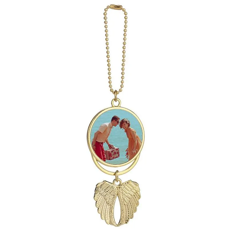 sublimation big wings pendants decorations blanks car pendant thermal heat transfer angel wing bracelet decoration hanging charm ornaments valentine