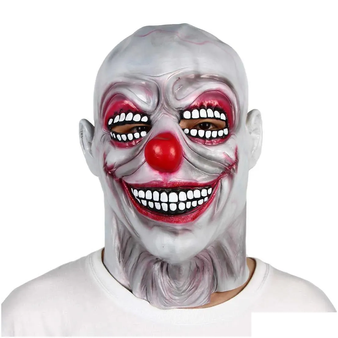 clown mask halloween fancy drparty latex terror heaear weird drup scary evil clown horror dense teeth x0803