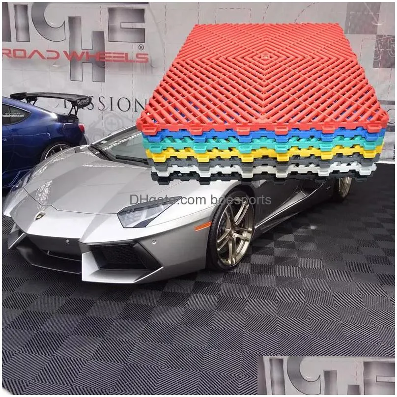 Carpets 40X40X1.8Cm Car Wash/Car Show/Workshop Floor Tiles Interlocking Plastic Garage Splicing Grille Mat Drop Delivery Dh6Tp