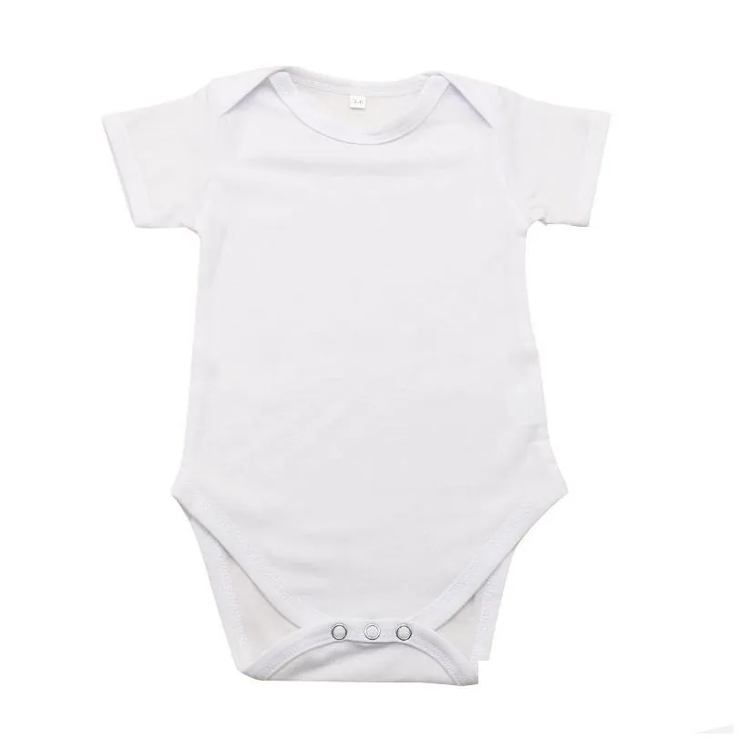 diy textile sublimation blanks baby jumpsuits white contton girl infant romper heat transfer printing toddler boy bodysuits clothes thermal press outfit mix