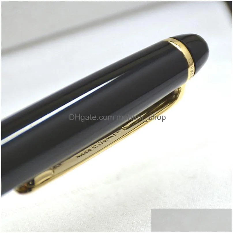 Ballpoint Pens Wholesale Luxury Monte Msk-163 Black Resin Rollerball Pen High Quality School Office Writing Fountain With Serial Num Dhssu