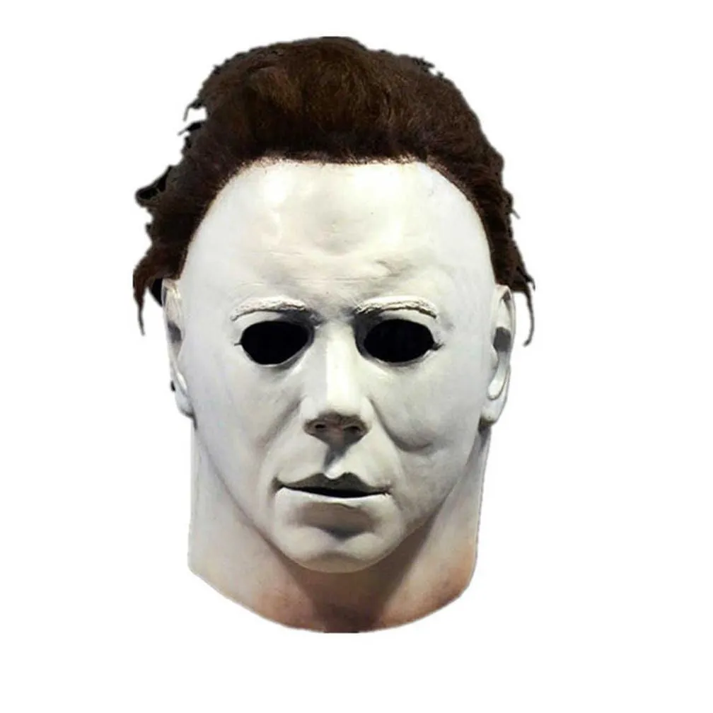 waylike halloween michael myers mask trick or treat studio halloween party mike mel white full head latex mask x0803