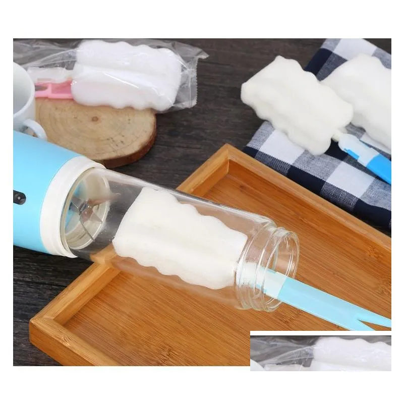 Other Kitchen Tools Detachable Sponge Bottle Cleaning Brush Long Handle Plastic Pp Tea Cups Milk Mug Cleaner Soft Removable Tumbler Dhe9Y