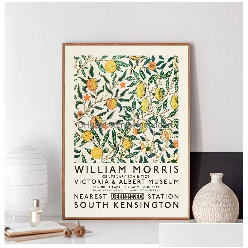 Paintings London Underground Art Nouveau Painting Wall De William Morris Canvas Print The Victoria And Albert Museum Exhibition Poster Dhwfm