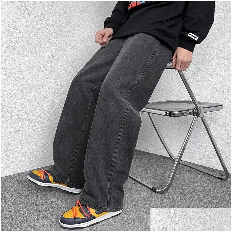 Baggy Fashion Mens Straight Leg Denim Wide Leg Denim Pants Baggy Fashion Mens Straight Leg Denim Wide Leg Denim Pants